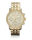  Shop Authentic Michael Kors Runway Chronograph Gold Dial Gold Steel Strap Watch For Women - MK5698 - Luxxuri