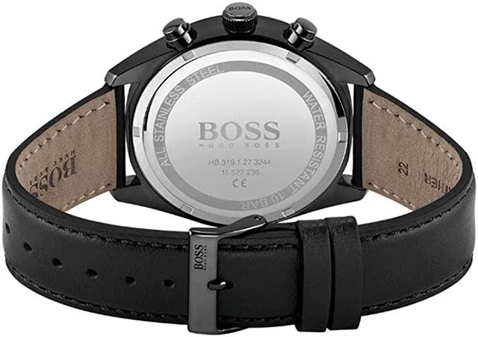  Shop Authentic Hugo Boss Champion Black Dial Black Leather Strap Watch for Men - 1513880 - Luxxuri