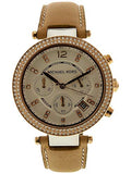  Shop Authentic Michael Kors Parker Chronograph White Dial Tan Leather Strap Watch for Women - MK5633 - Luxxuri