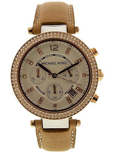  Shop Authentic Michael Kors Parker Chronograph White Dial Tan Leather Strap Watch for Women - MK5633 - Luxxuri