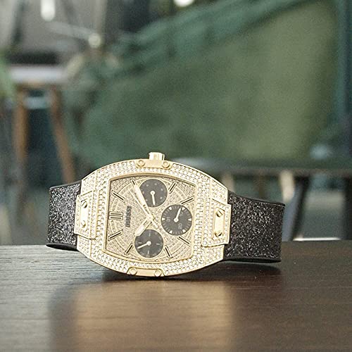  Shop Authentic Guess Raven Diamonds Champagne Dial Black Rubber Strap Watch For Women - GW0105L2 - Luxxuri