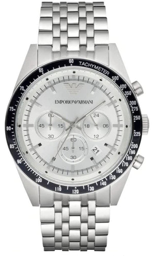  Shop Authentic Emporio Armani Sportivo Chronograph Silver Dial Silver Steel Strap Watch For Men - AR6073 - Luxxuri