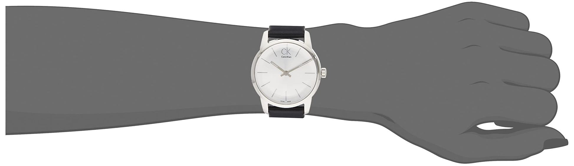  Shop Authentic Calvin Klein City Silver Dial Black Leather Strap Watch For Women - K2G231C6 - Luxxuri