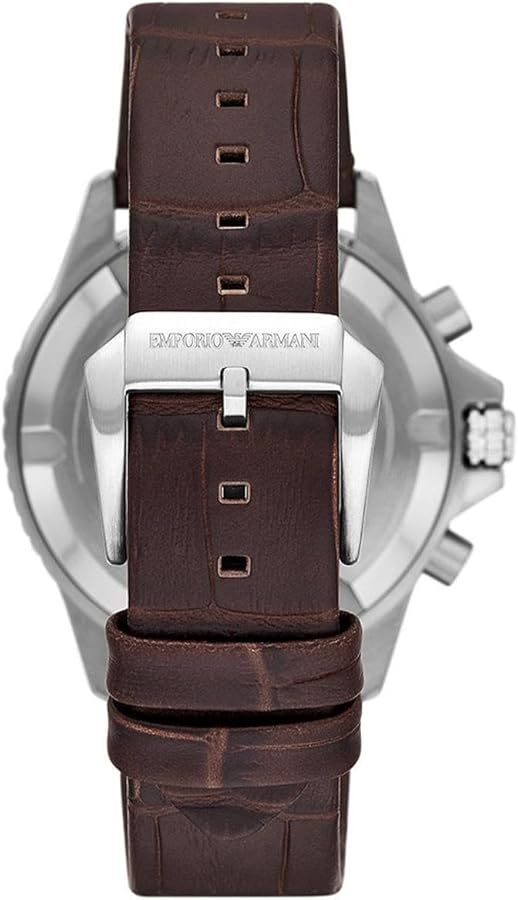  Shop Authentic Emporio Armani Diver Chronograph Brown Dial Brown Leather Strap Watch For Men - AR11486 - Luxxuri