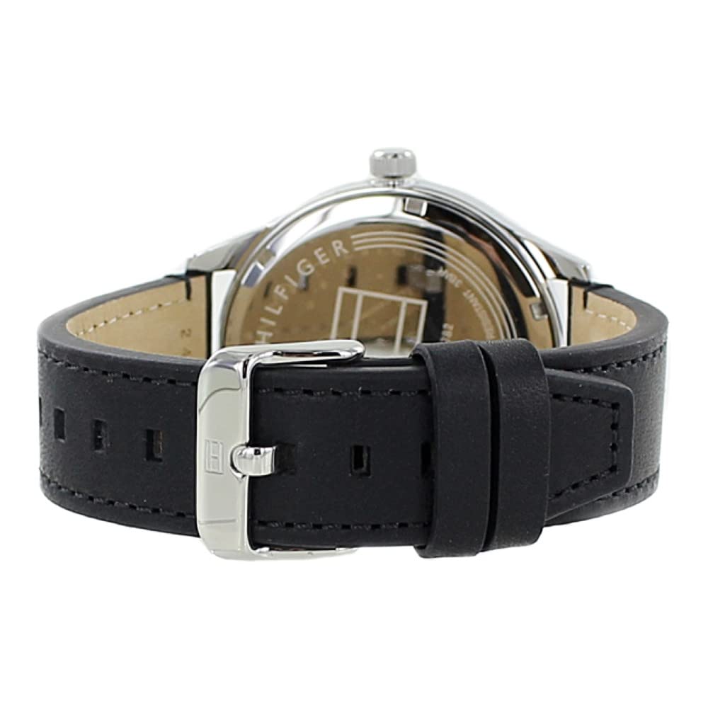  Shop Authentic Tommy Hilfiger Spencer Skeleton Black Dial Black Leather Strap Watch for Men - 1791641 - Luxxuri