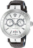  Shop Authentic Versace Aion Chronograph White Dial Brown Leather Strap Watch for Men - VBR010017 - Luxxuri