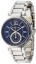  Shop Authentic Michael Kors Sawyer Navy Blue Dial Silver Steel Strap Watch for Women - MK6224 - Luxxuri
