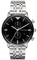  Shop Authentic Emporio Armani Chronograph Black Dial Silver Steel Strap Watch For Men - AR0389 - Luxxuri