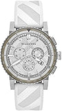  Shop Authentic Burberry The City Chronograph Silver Dial White Rubber Strap Watch for Men - BU9810 - Luxxuri
