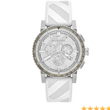  Shop Authentic Burberry The City Chronograph Silver Dial White Rubber Strap Watch for Men - BU9810 - Luxxuri