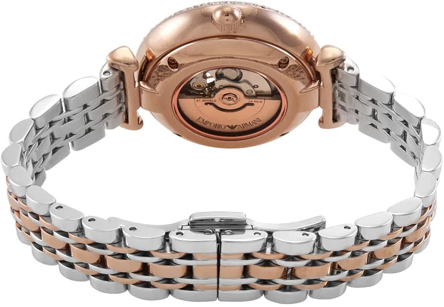  Shop Authentic Emporio Armani Gianni T-Bar Analog White Dial Two Tone Steel Strap Watch For Women - AR60019 - Luxxuri