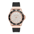 Michael Kors Everest Analog Rose Gold Dial Black Silicone Strap Watch For Women - MK7358