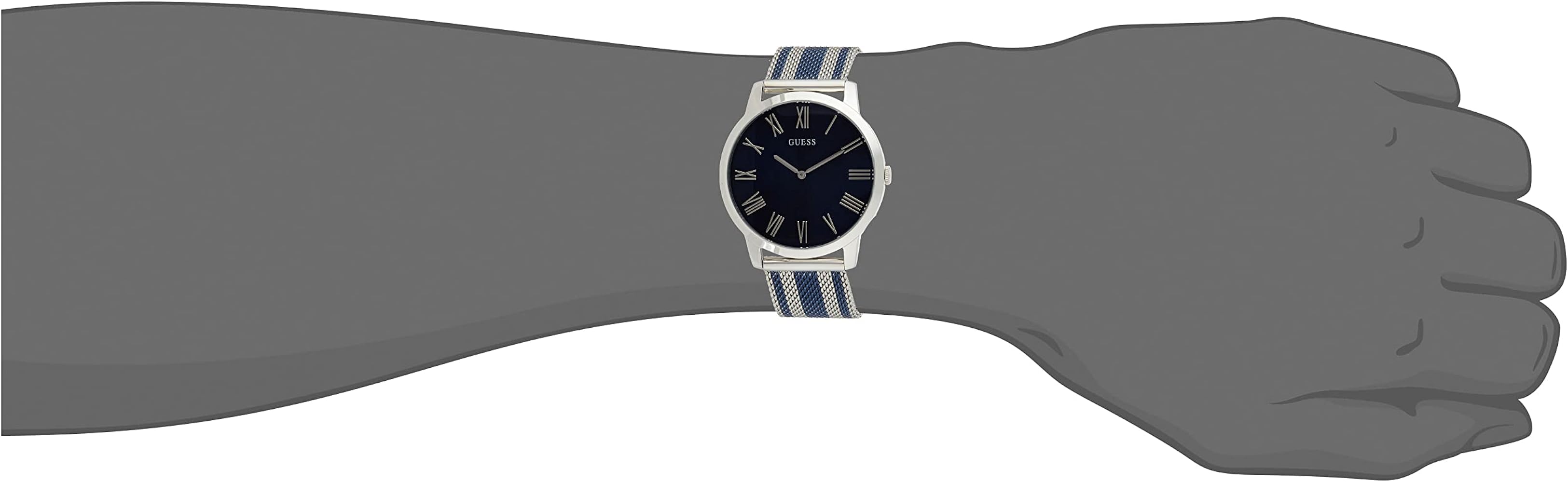 Guess Richmond Blue Dial Two Tone Mesh Bracelet Watch for Men - W1179G1
