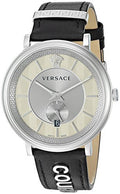  Shop Authentic Versace V-Circle Black Manifesto Courage Quartz Silver Dial Black Leather Strap Watch for Men - VBQ080017 - Luxxuri