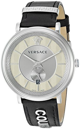  Shop Authentic Versace V-Circle Black Manifesto Courage Quartz Silver Dial Black Leather Strap Watch for Men - VBQ080017 - Luxxuri