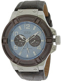  Shop Authentic Guess Rigor Analogue Quartz Blue Dial Brown Leather Strap Watch For Men - W0040G10 - Luxxuri