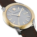  Shop Authentic Versace V-Urban Quartz Grey Dial Brown Leather Strap Watch for Men - VELQ00219 - Luxxuri