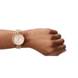  Shop Authentic Fossil Jacqueline Rose Gold Dial Rose Gold Steel Strap Watch for Women - ES3546 - Luxxuri