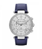  Shop Authentic Michael Kors Parker White Dial Navy Blue Leather Strap Watch for Women - MK2293 - Luxxuri