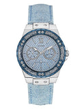  Shop Authentic Guess Limelight Quartz Blue Dial Blue Leather Strap Watch For Men - W0775l1 - Luxxuri