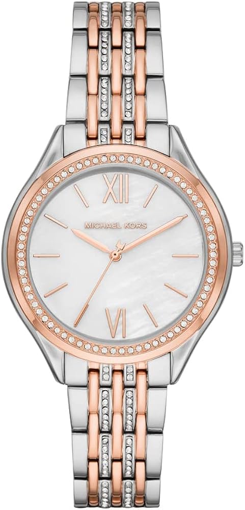  Shop Authentic Michael Kors Mindy Three Hand White Dial Two Tone Steel Strap Watch For Women - MK7077 - Luxxuri