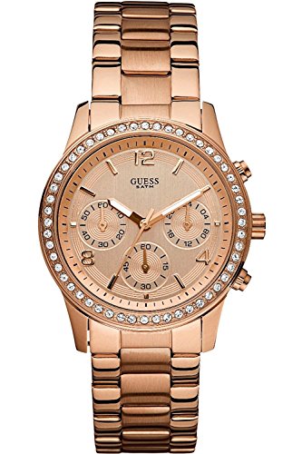  Shop Authentic Guess Mini Spectrum Quartz Rose Gold Dial Rose Gold Steel Strap Watch For Women - W0122L3 - Luxxuri