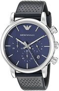  Shop Authentic Emporio Armani Luigi Chronograph Blue Dial Black Leather Strap Watch For Men - AR1736 - Luxxuri