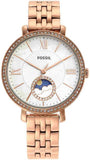  Shop Authentic Fossil Jacqueline Analog Moonphase Mother of Pearl White Dial Rose Gold Steel Strap Watch for Women - ES5165 - Luxxuri