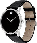 Movado Museum Classic Black Dial Black Leather Strap Watch for Men - 0607194