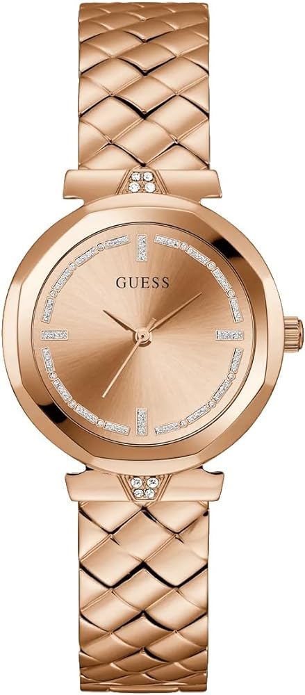  Shop Authentic Guess Rumour Quartz Rose Gold Dial Rose Gold Steel Strap Watch For Women - GW0613L3 - Luxxuri