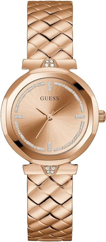 Shop Authentic Guess Rumour Quartz Rose Gold Dial Rose Gold Steel Strap Watch For Women - GW0613L3 - Luxxuri