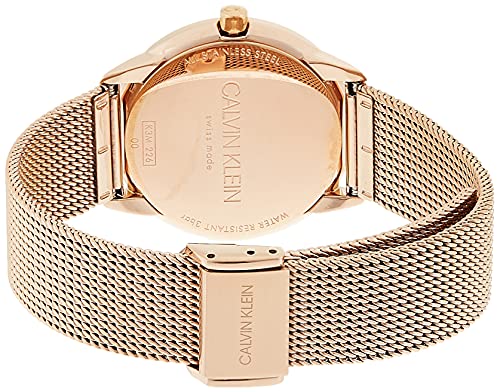 Shop Authentic Calvin Klein Minimal Black Dial Rose Gold Mesh Bracelet Watch for Women - K3M2262Y - Luxxuri