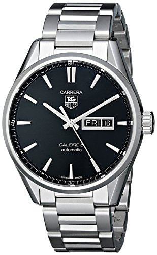  Shop Authentic Tag Heuer Carrera Calibre 5 Automatic Black Dial Silver Steel Strap Watch for Men - WAR201A.BA0723 - Luxxuri