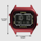  Shop Authentic Fossil Retro Analog-Digital Black Dial Red Steel Strap Watch for Men - FS5897 - Luxxuri