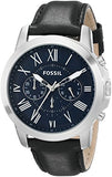  Shop Authentic Fossil Grant Chronograph Blue Dial Black Leather Strap Watch for Men - FS4990 - Luxxuri
