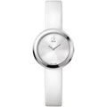  Shop Authentic Calvin Klein Firm Silver Dial White Leather Strap Watch for Women - K3N231L6 - Luxxuri
