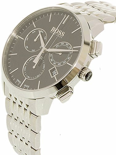 Shop Authentic Hugo Boss Associate Black Dial Silver Steel Strap Watch for Men - 1513267 - Luxxuri