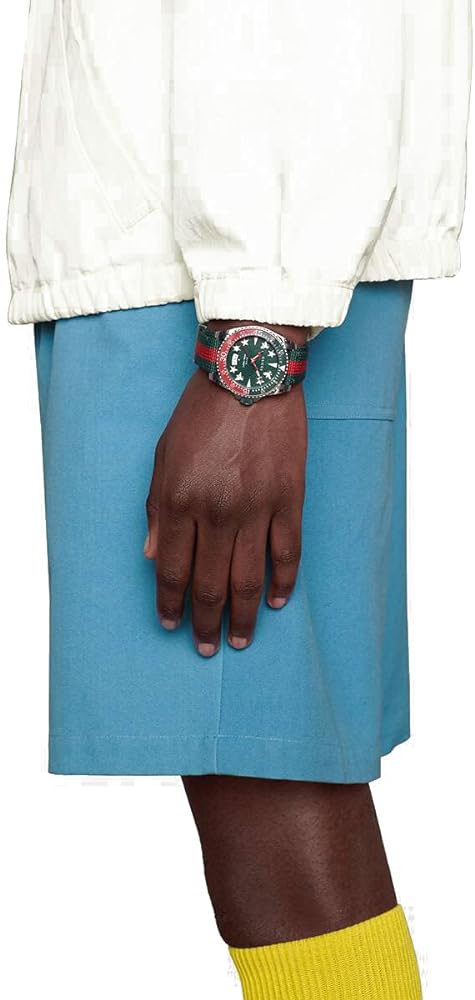  Shop Authentic Gucci Dive Quartz Green Dial Two Tone NATO Strap Watch For Men - YA136339 - Luxxuri