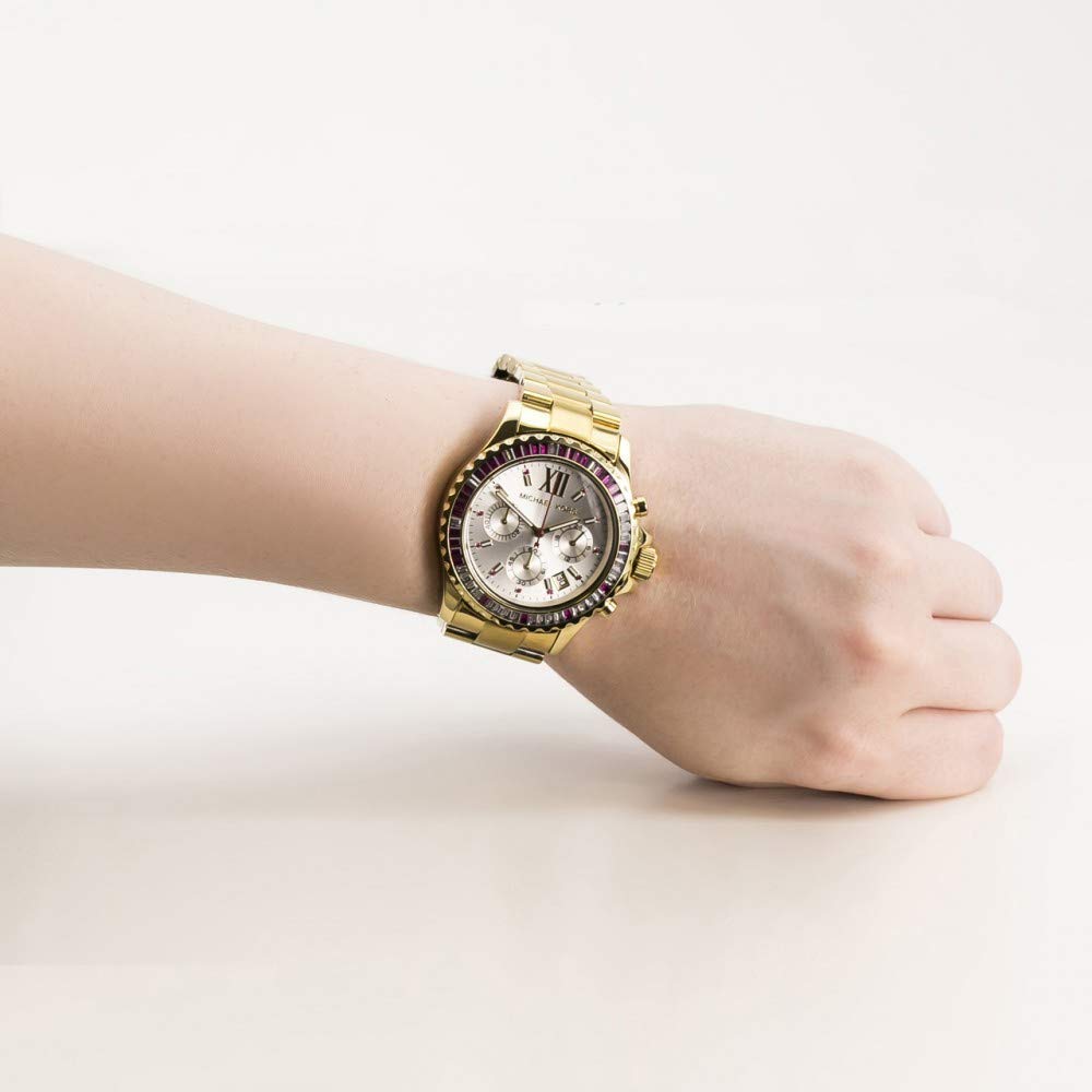 Shop Authentic Michael Kors Everest Chronograph Gold Dial Gold Steel Strap Watch for Women - MK5871 - Luxxuri