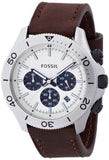  Shop Authentic Fossil Retro Traveler Chronograph White Dial Brown Leather Strap Watch for Men - CH2886 - Luxxuri