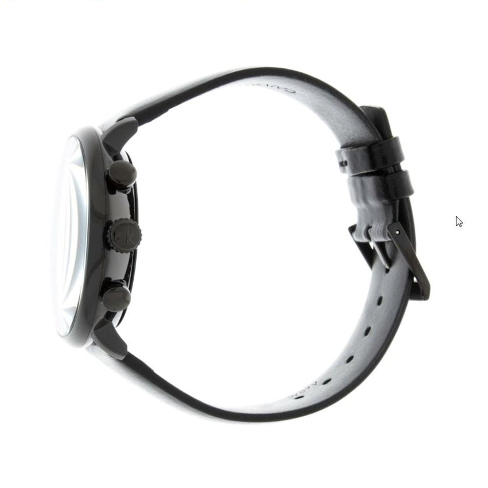  Shop Authentic Calvin Klein High Noon Black Dial Black Leather Strap Watch for Men - K8M274CB - Luxxuri