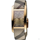  Shop Authentic Burberry The Pioneer Rose Gold Dial Haymarket Brown Leather Strap Watch for Women - BU9408 - Luxxuri