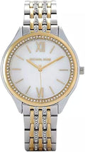  Shop Authentic Michael Kors Mindy Three Hand White Dial Two Tone Steel Strap Watch For Women - MK7084 - Luxxuri