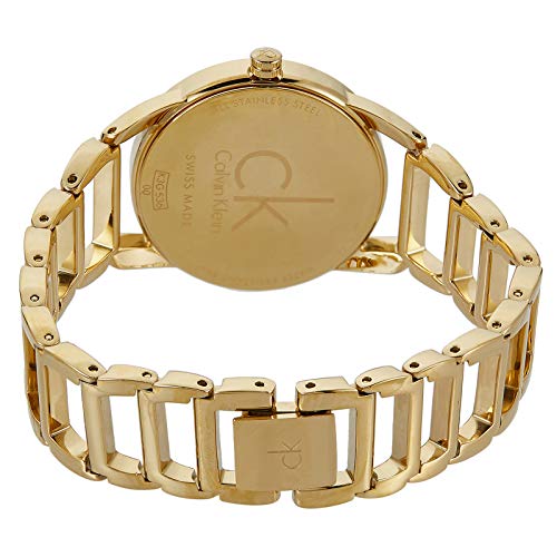  Shop Authentic Calvin Klein Stately White Dial Gold Steel Strap Watch for Women - K3G2352W - Luxxuri