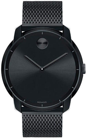  Shop Authentic Movado Bold Black Dial Black Mesh Bracelet Watch For Men - 3600261 - Luxxuri