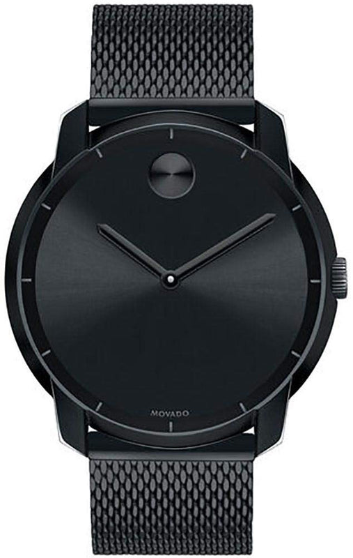  Shop Authentic Movado Bold Black Dial Black Mesh Bracelet Watch For Men - 3600261 - Luxxuri
