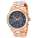  Shop Authentic Michael Kors Runway Stop Hunger Quartz Blue Dial Rose Gold Steel Strap Watch For Men - MK8358 - Luxxuri