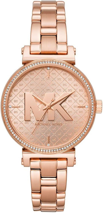  Shop Authentic Michael Kors Sofie Quartz Rose Gold Dial Rose Gold Steel Strap Watch For Women - MK4335 - Luxxuri