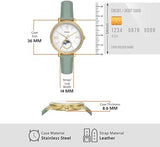 Shop Authentic Fossil Jacqueline Analog Moonphase Mother of Pearl White Dial Green Leather Strap Watch for Women - ES5168 - Luxxuri