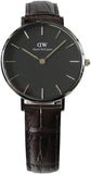  Shop Authentic Daniel Wellington Classic Petite York Black Dial Brown Leather Strap Watch For Women - DW00100182 - Luxxuri